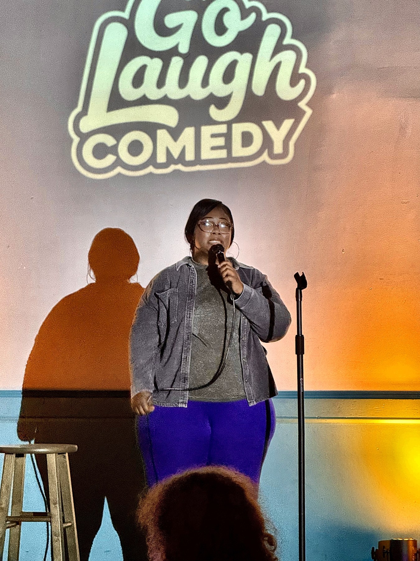 Comedian performing in the spotlight at Ballyhoos