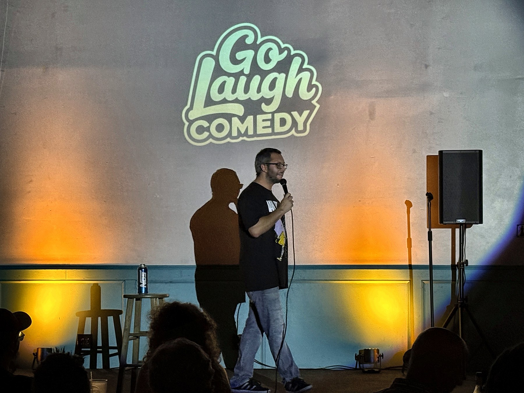 Comedian performing in the spotlight at Ballyhoos